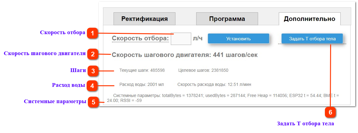 Вкладка Дополнительно